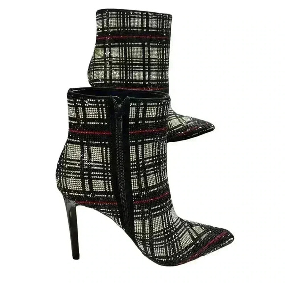 INC Womens Reisa4 Rhinestone Plaid Booties Shoes 5 M International Concepts - Picture 4 of 9